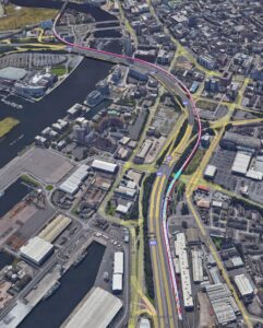 showing lagan bridge from about for MHLS rail track renewal survey