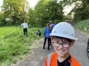 Stuart Gilling from Malcolm Hughes visits 1st Davenham Scouts Peckmill wood